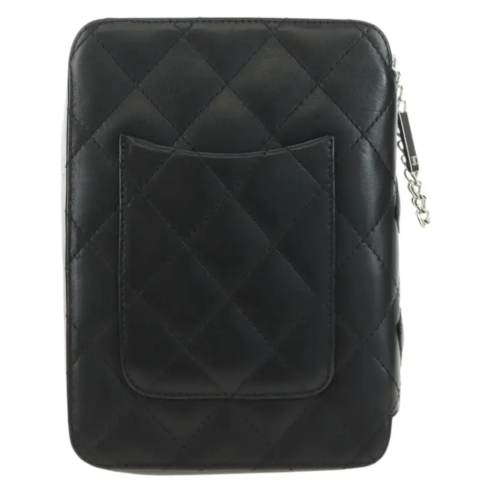 Chanel Calfskin Quilted Cambon Zip Around Cosmetic Pouch